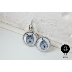 Náušnice s vlky - ocelové, 12mm