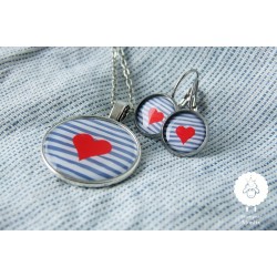 Set "srdce námořníka", ocel náušnice