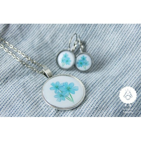 Set "Pomněnky", ocel náušnice