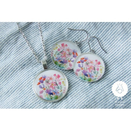 Set "Pomněnky", ocel náušnice