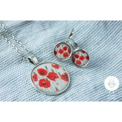 Set "Vlčí máky", ocel náušnice