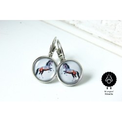 Ocelové náušnice "Koně"