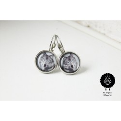 Náušnice s vlky - ocelové, 12mm