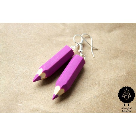 Náušnice „Pastelky fialové“ 19