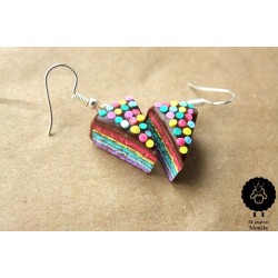 Náušnice „Dort duhový čoko“ 26B