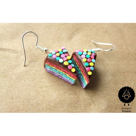 Náušnice „Dort duhový čoko“ 26B