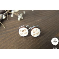 Manžetové knoflíčky „Váš text“ kulaté