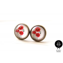 "Vlčí máky", ocel náušnice