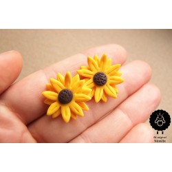 Náušnice květiny Slunečnice ocel pecky