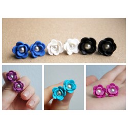 Náušnice květiny ocelové pecky