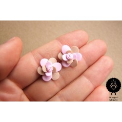 Náušnice květiny ocelové pecky Levandule