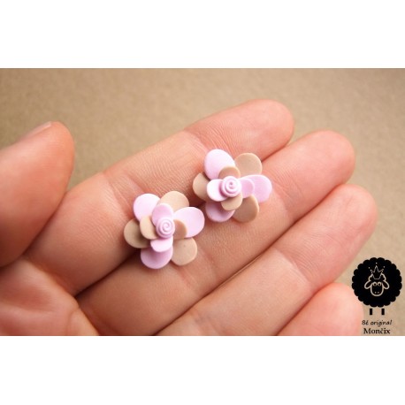 Náušnice květiny ocelové pecky Levandule