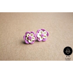 Náušnice květiny ocelové pecky 