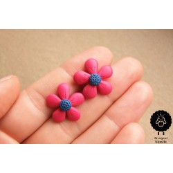 Náušnice květiny ocelové pecky Bordó