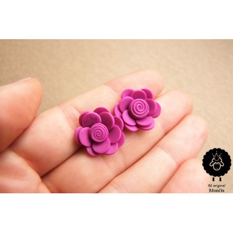 Náušnice květiny ocelové pecky 