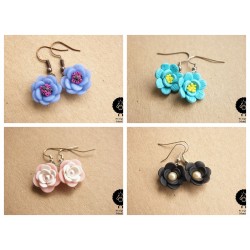Náušnice květiny pecky skládané