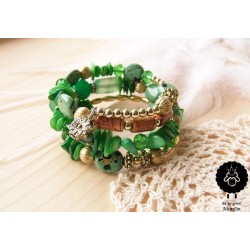Náramek korálkový zelený