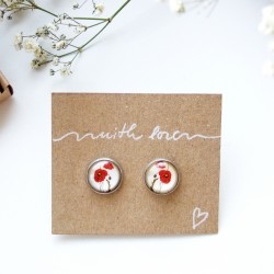 Náušnice ocelové vlčí máky v dárkové krabičce