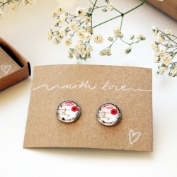 Náušnice ocelové vlčí máky v dárkové krabičce