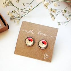 Náušnice ocelové vlčí máky v dárkové krabičce