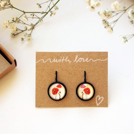 Náušnice vlčí máky v dárkové krabičce