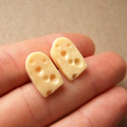 Myška a sýr ocelové náušnice