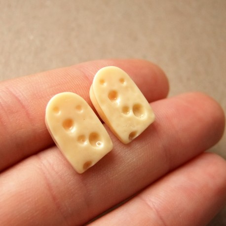 Myška a sýr ocelové náušnice