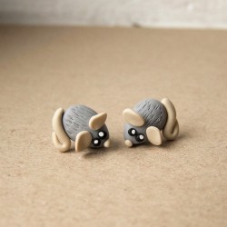 Myška a sýr ocelové náušnice