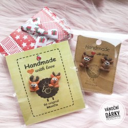 Jelení fimo náušnice VÝPRODEJ