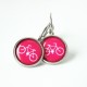 Ocelové náušnice Cyklostezka růžové