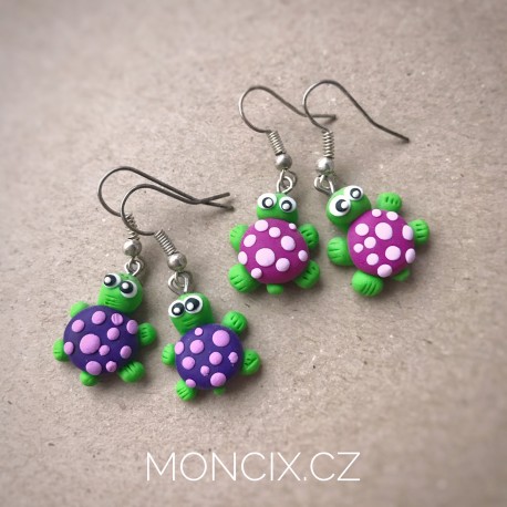 Želvy - želvičkové visací náušnice