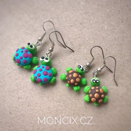 Želvy - želvičkové visací náušnice 2