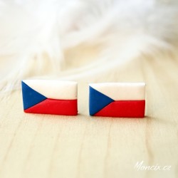 České vlajky ocel náušnice