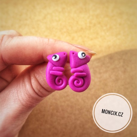 Chameleoni náušnice ocel fialová