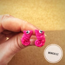 Chameleoni náušnice ocel neon
