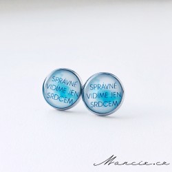 Ocel náušnice Správně vidíme srdcem