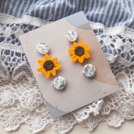 Náušnice reto set - Slunečnice