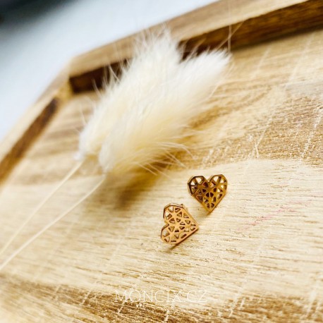 Rose gold steel - Srdíčka geometric