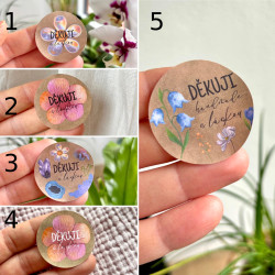 Samolepky Děkuji - jarní 120ks