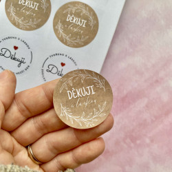 Samolepky Děkuji s láskou - craft 24ks