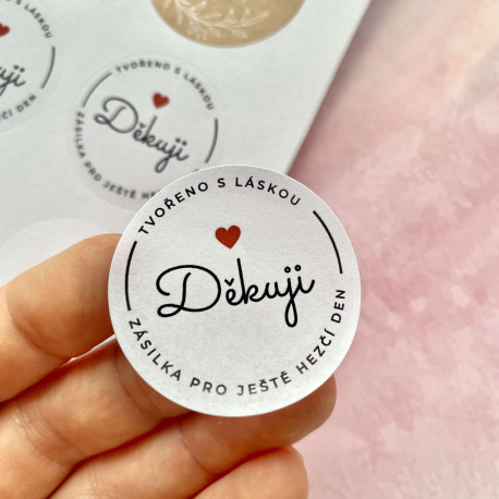 Samolepky Děkuji - na balíčky 24ks